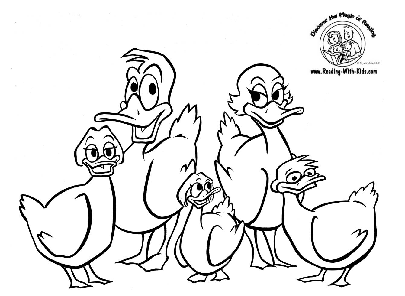 1341x979 Five Little Ducks Coloring Sheet