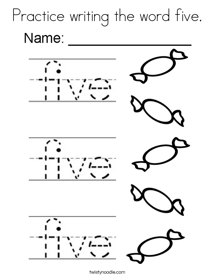 685x886 Practice Writing The Word Five Coloring Page