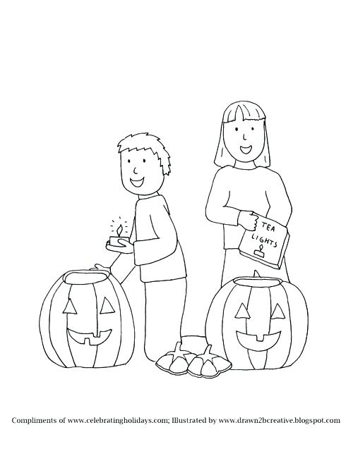 500x647 Pumpkins Coloring Pages Pumpkin Carving Coloring Page Five
