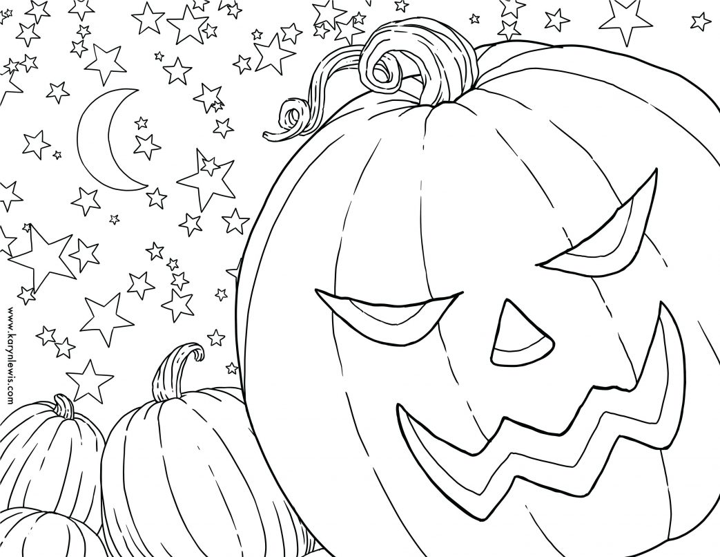 1043x806 Scary Pumpkins Coloring Pages Drawn Pumpkin Page Pencil