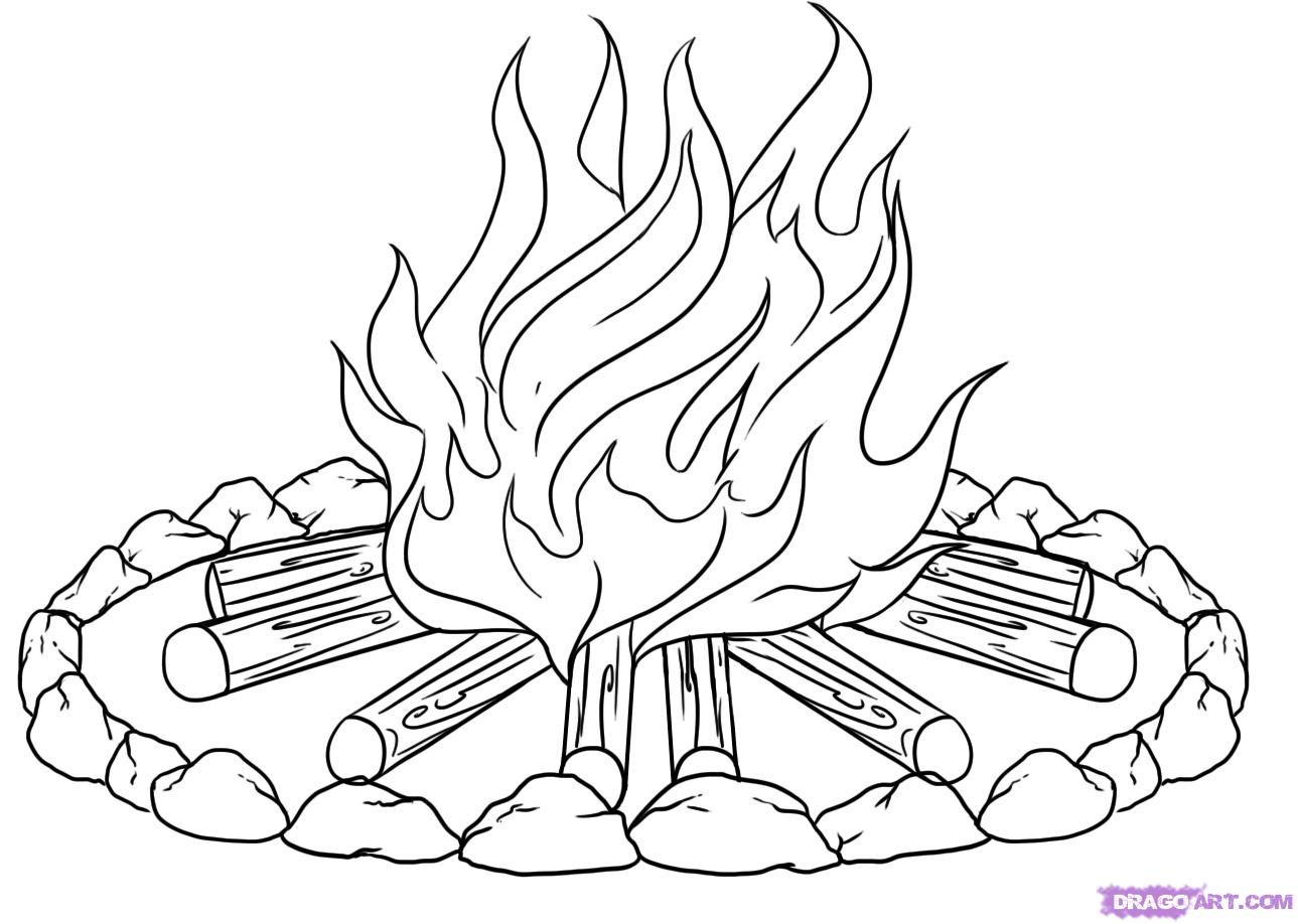 1289x918 Flame Coloring Page Fire Downloads Online