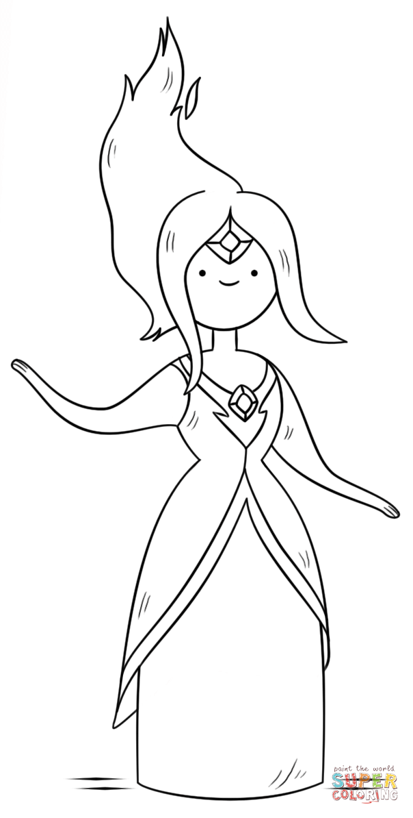 604x1194 Adventure Time Coloring Pages Flame Princess
