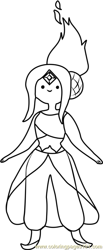 329x800 Flame Princess Coloring Page