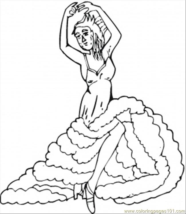 650x750 Flamenco Coloring Page