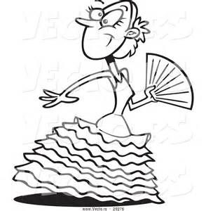 294x300 Vector Of A Beautiful Cartoon Flamenco Dancer Coloring Page