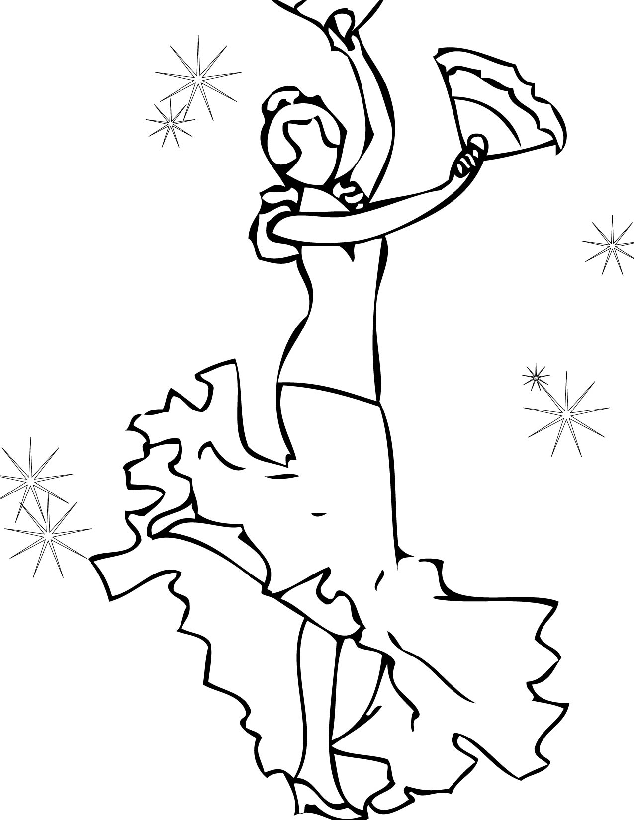 1275x1650 Flamenco Coloring Page