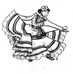 236x239 Spain Flamenco Dancers Coloring Pages