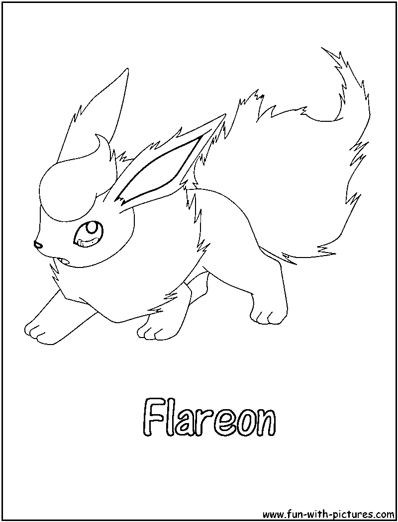 800x1050 Flareon Coloring Page