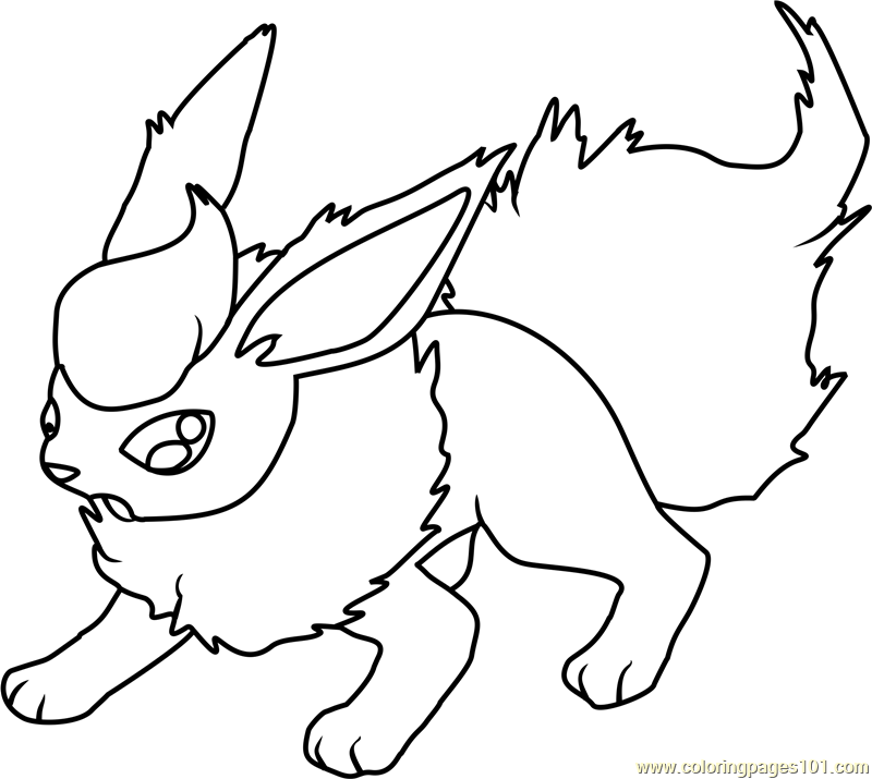 800x715 Flareon Pokemon Coloring Page