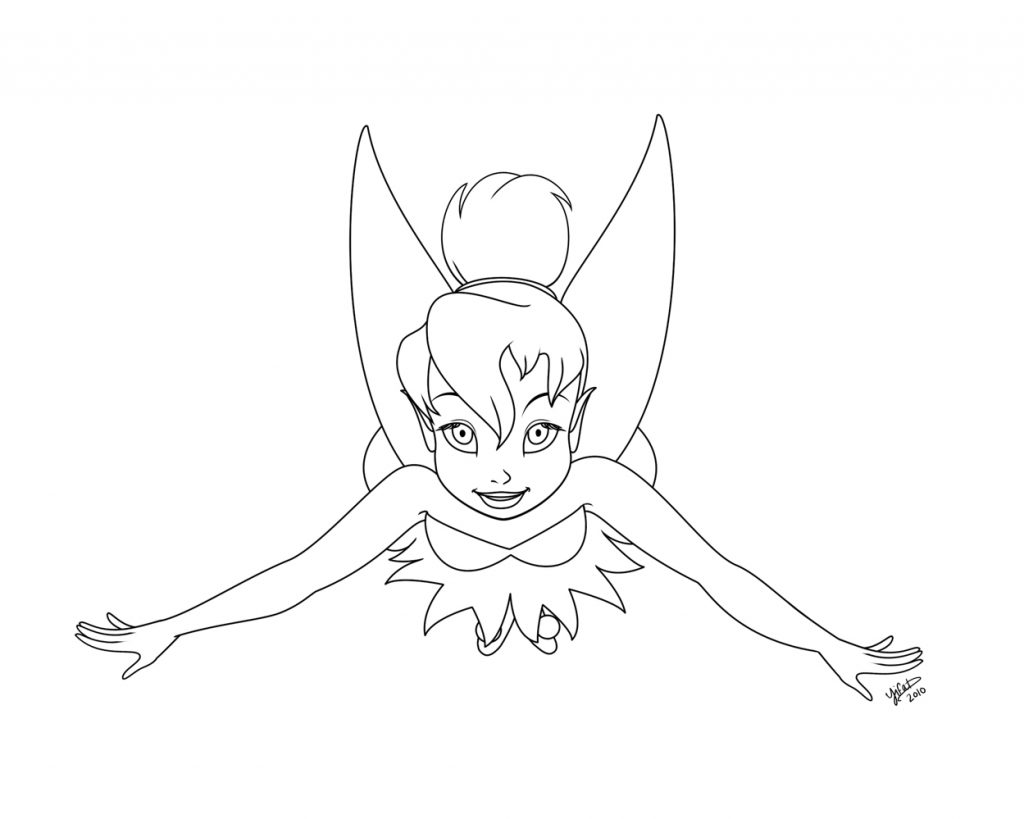 1024x819 Tinkerbell Flight Coloring Pages