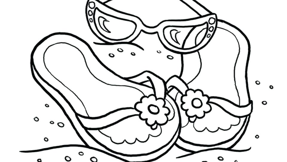 960x544 Summer Flip Flop Coloring Pages For Kids Flops Sheets Free Unique