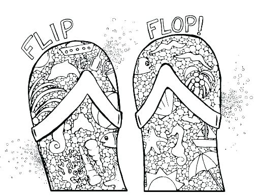 Flip Flop Coloring Pages Free Printable at GetDrawings | Free download