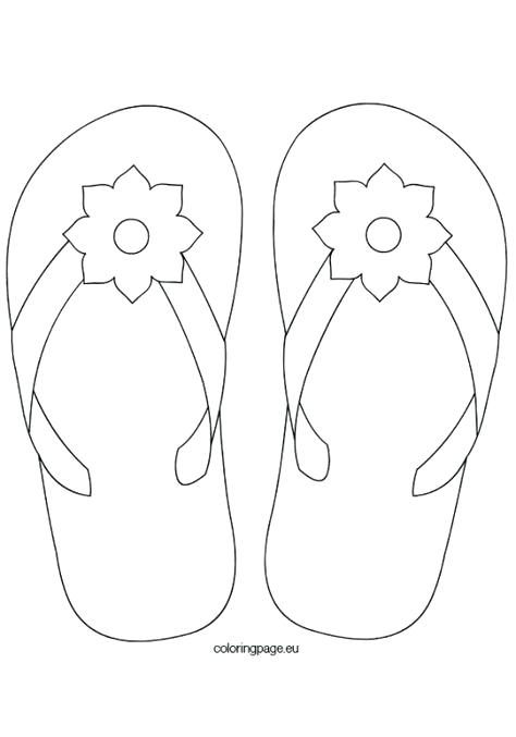 Flip Flop Coloring Template Coloring Pages