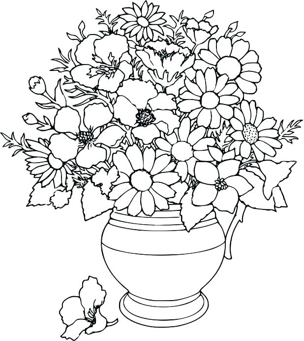618x692 Flowers Coloring Pages Free Printable Free Printable Flower