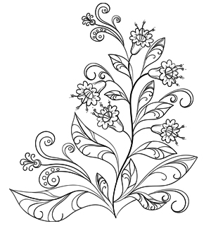 300x320 Amazingly Exquisite Free Printable Coloring Pages Of Flowers