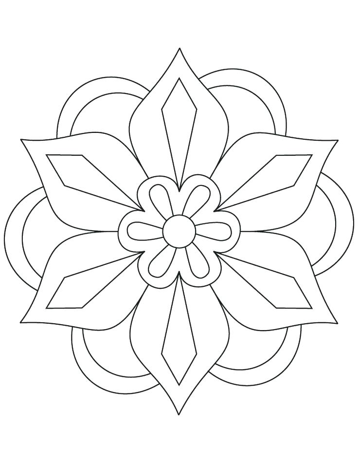 736x951 Easy Flower Coloring Pages