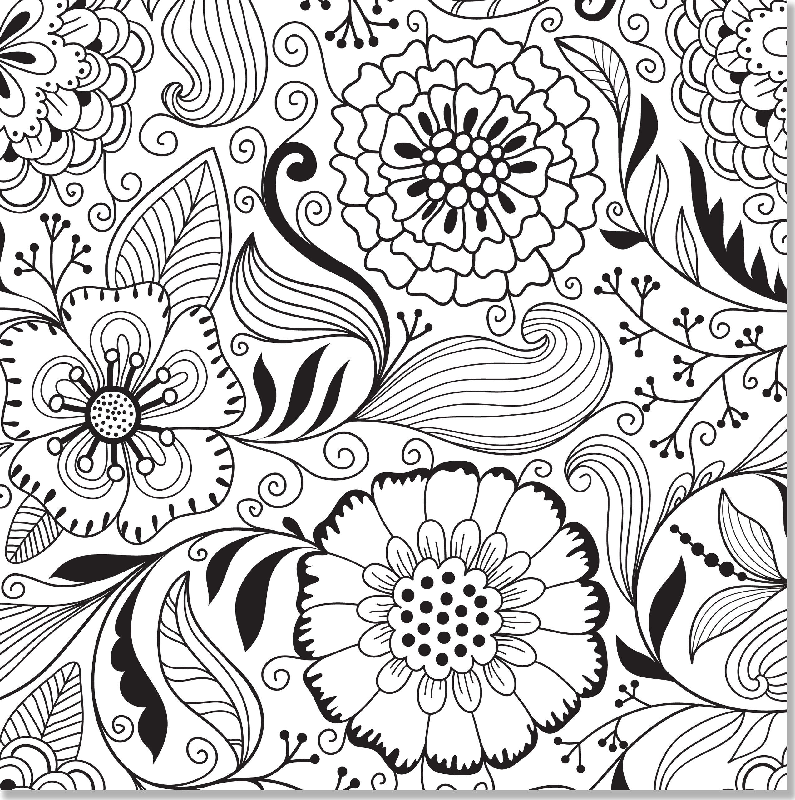 2546x2560 Awesome Adult Coloring Pages Flower Collection Printable