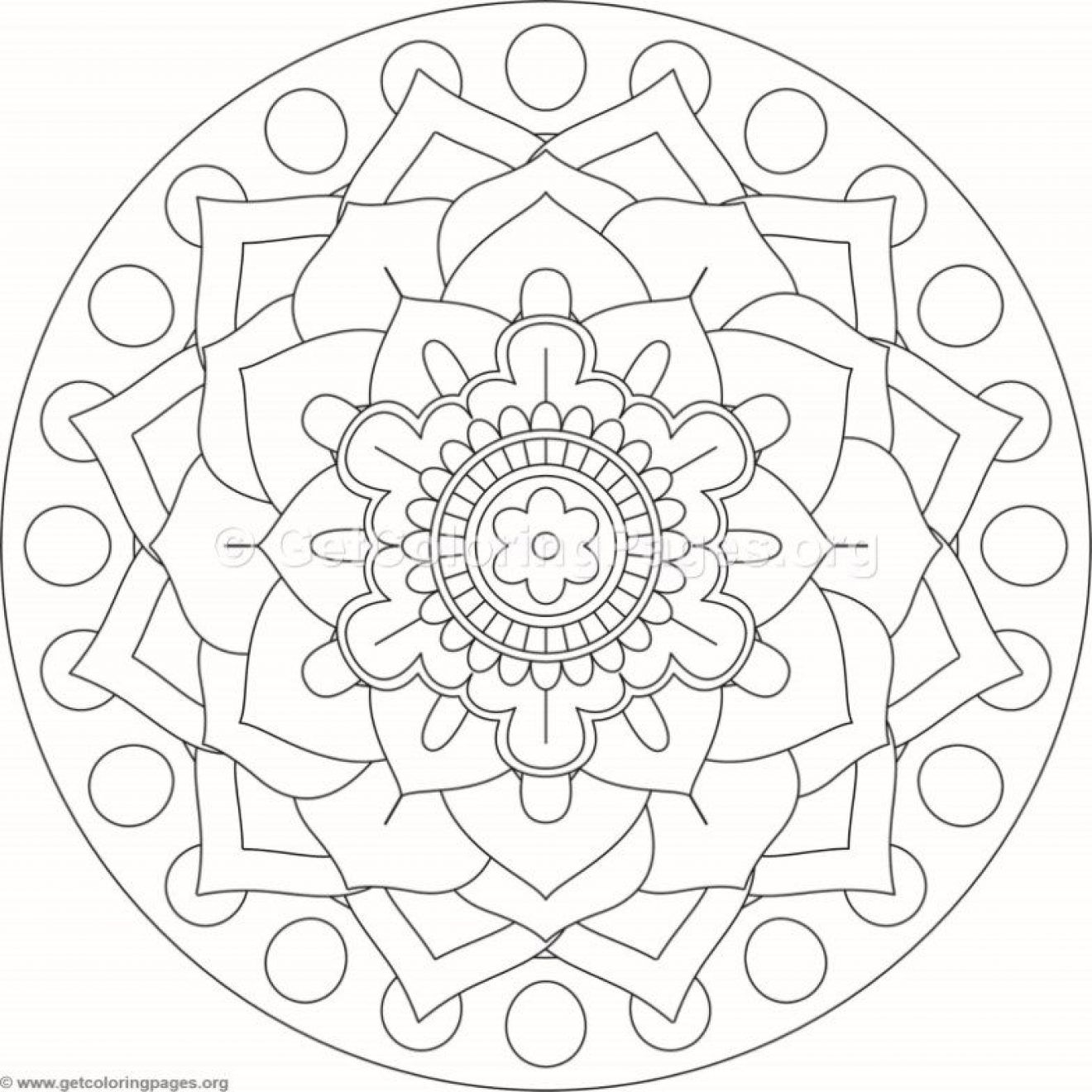 1320x1320 Flower Mandala Coloring Pages