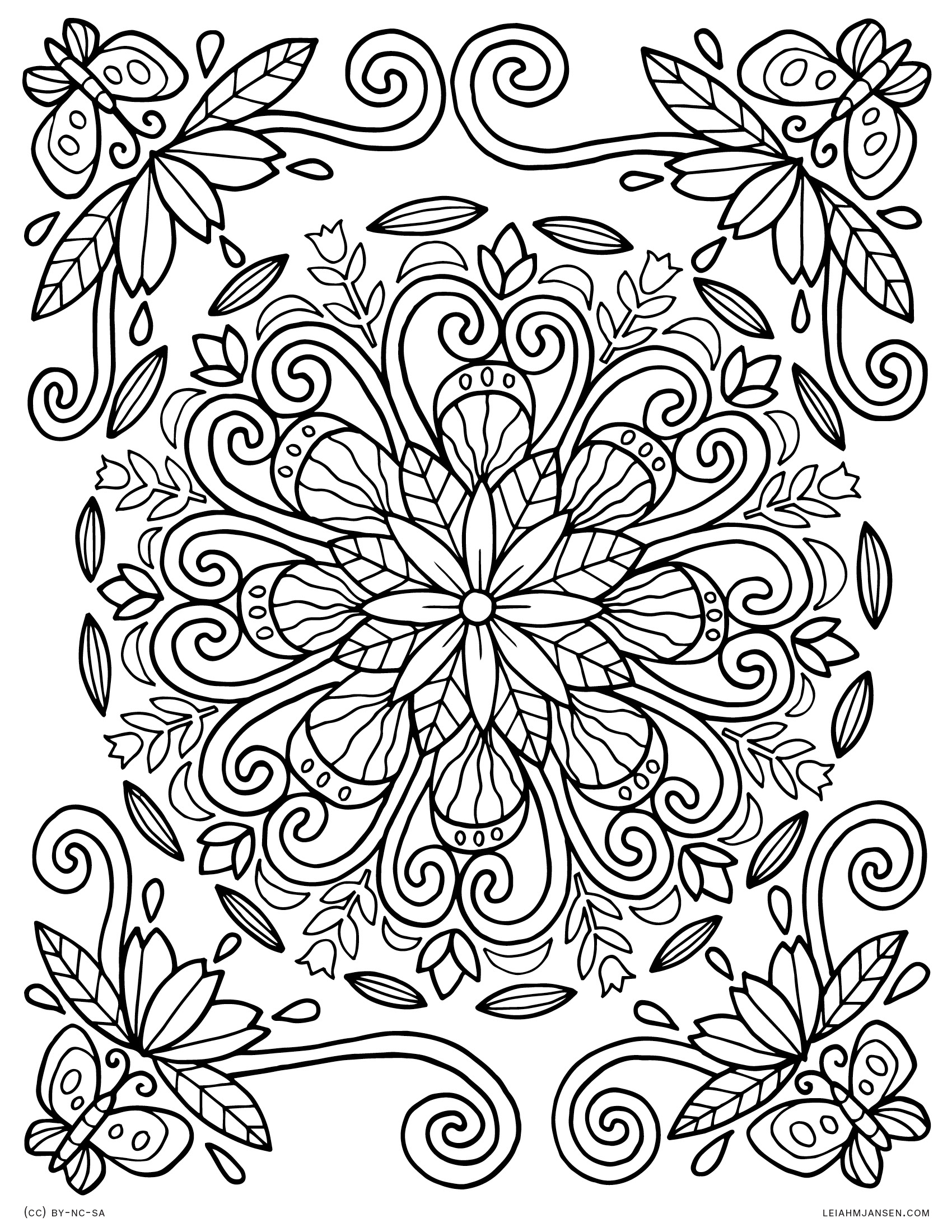 1700x2200 Mandala Coloring Pages Nature To Print Coloring For Kids