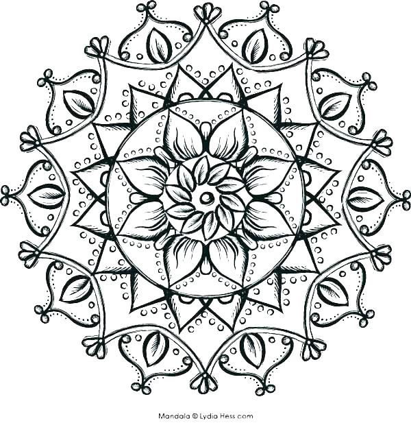 600x617 Coloring Page Of Flower Mandala Coloring Pages Flower Coloring