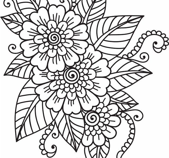640x600 Flower Pattern Coloring Pages Coloring Pages