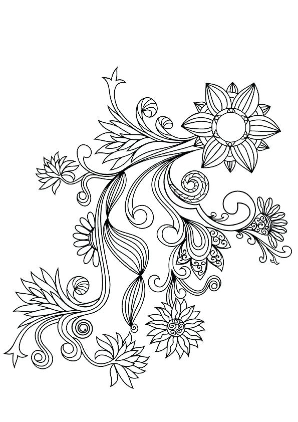 595x842 Flower Design Coloring Pages