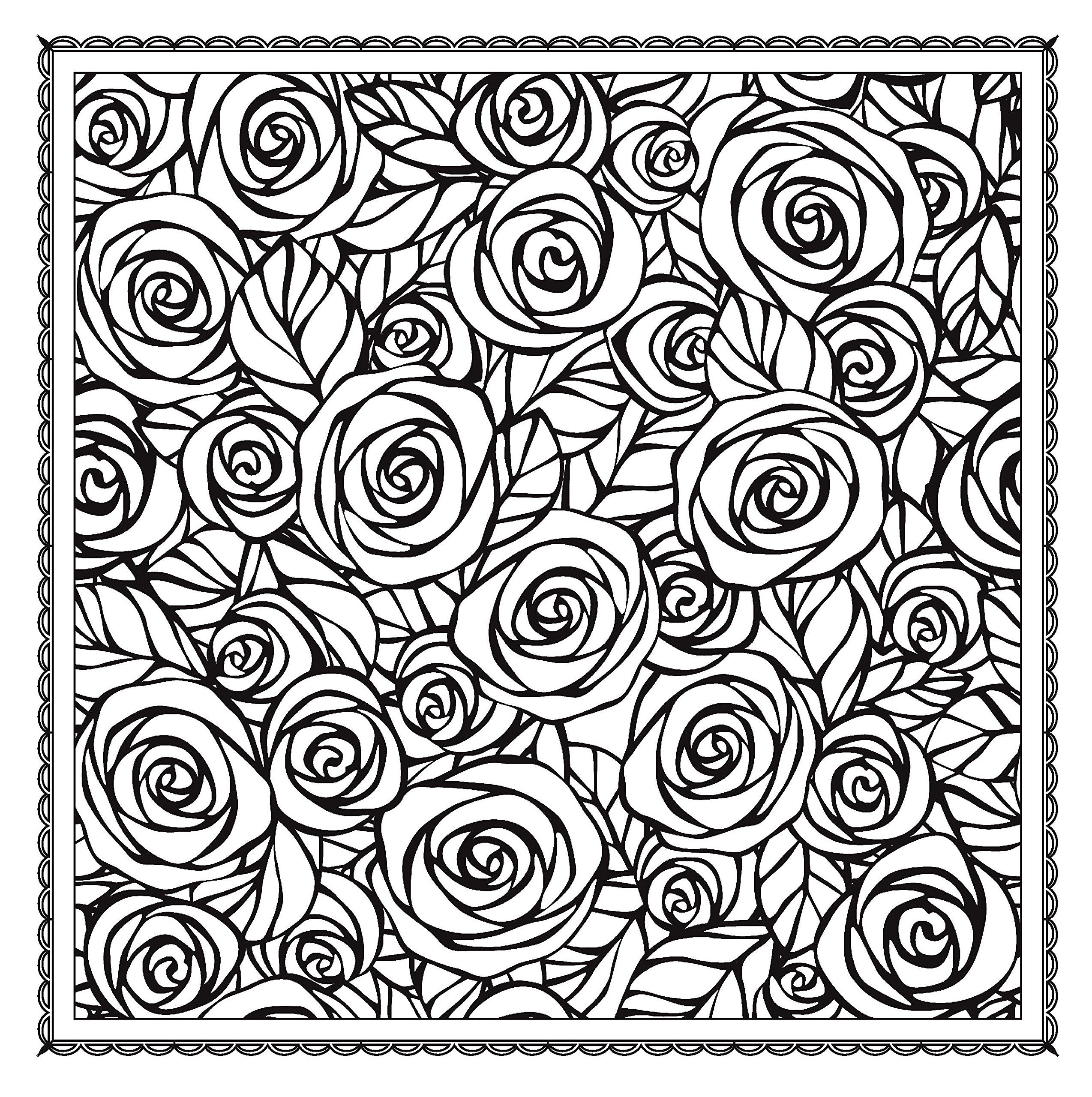 2548x2560 Blossom Magic Beautiful Floral Patterns Coloring Book For Adults