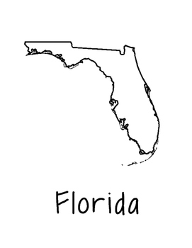 271x350 Florida Map Coloring Page Craft