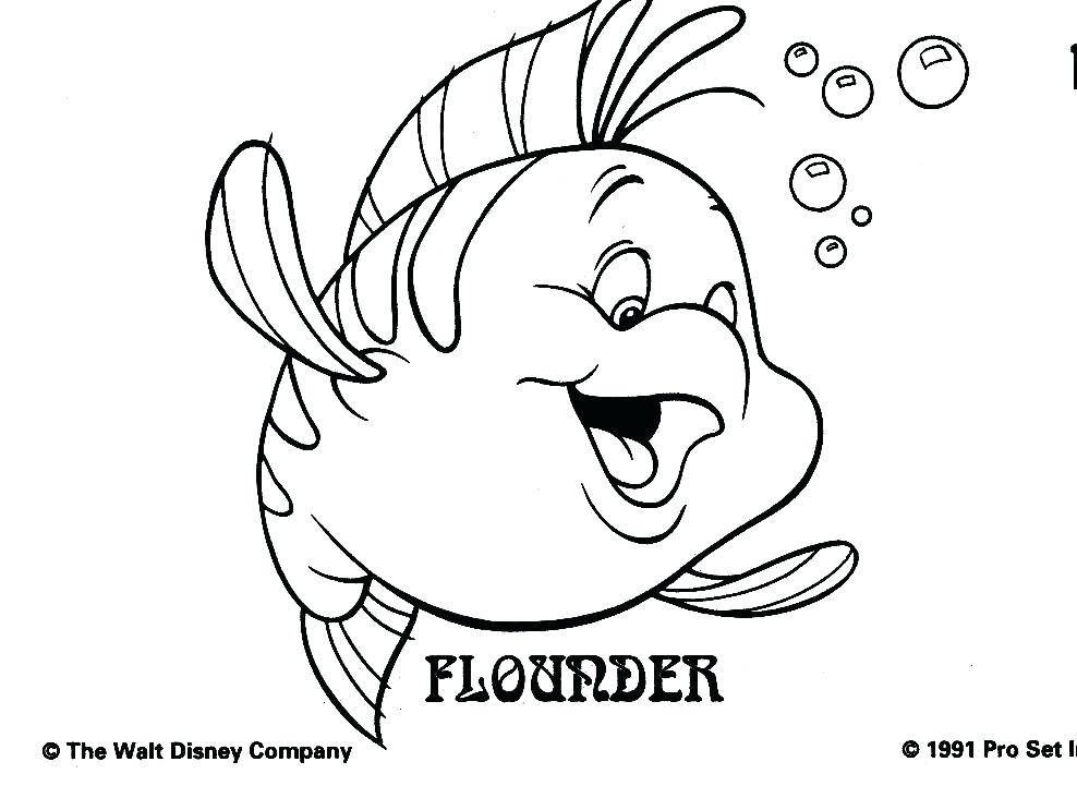 988x732 Disney Little Mermaid Coloring Pages Flounder Coloring Pages
