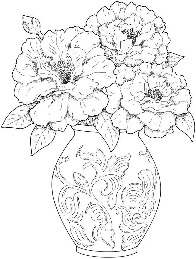 650x860 Adult Coloring Pages Flowers Color Flowers