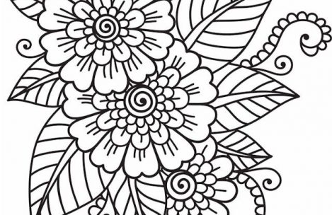 469x304 Flower Coloring Pages For Adults Just Colorings