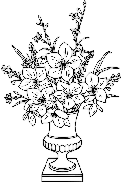 402x600 Flower Arrangement Coloring Pages Flower Coloring Pages