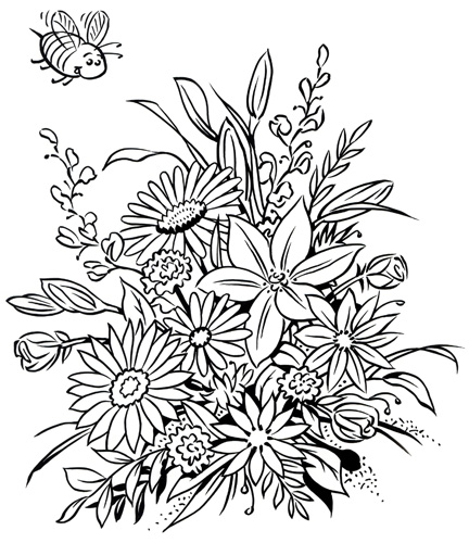 432x500 Flower Coloring Book Pages Bouquets Coloring Book Dover Coloring