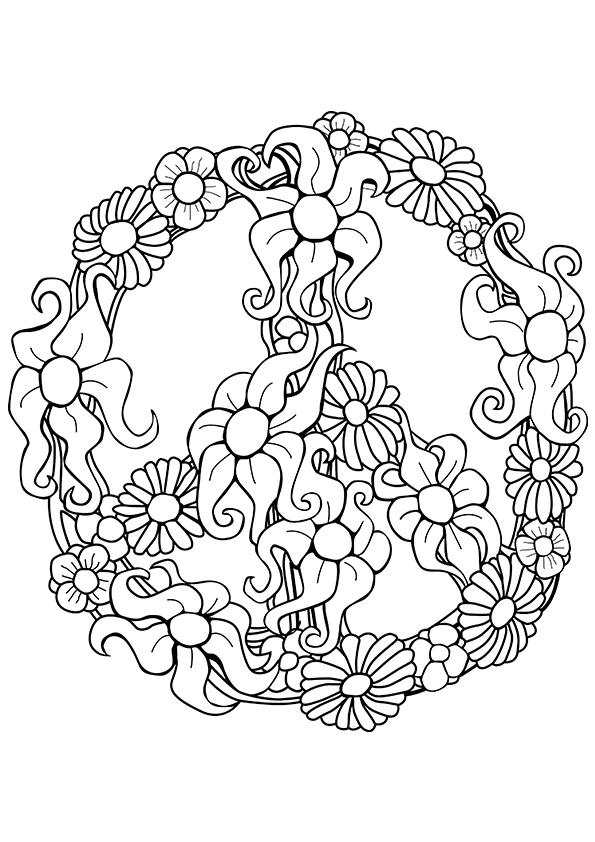 595x842 Simple And Attractive Free Printable Peace Sign Coloring Pages
