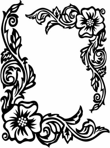 380x510 Flower Border Rose Coloring Pages Rame