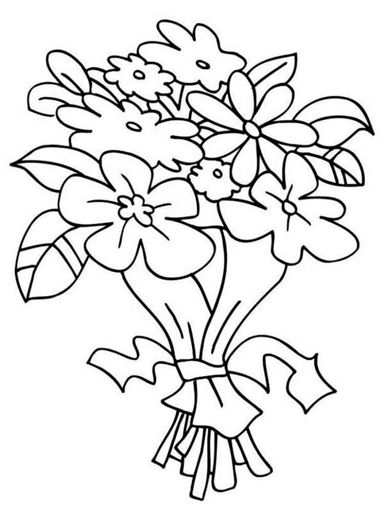 750x1000 Flower Bouquet Coloring Pages Flower Bouquet Coloring Pages Darach