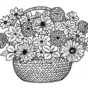 300x300 Put Spring Flowers In Basket Of Flowers Coloring Pages Best