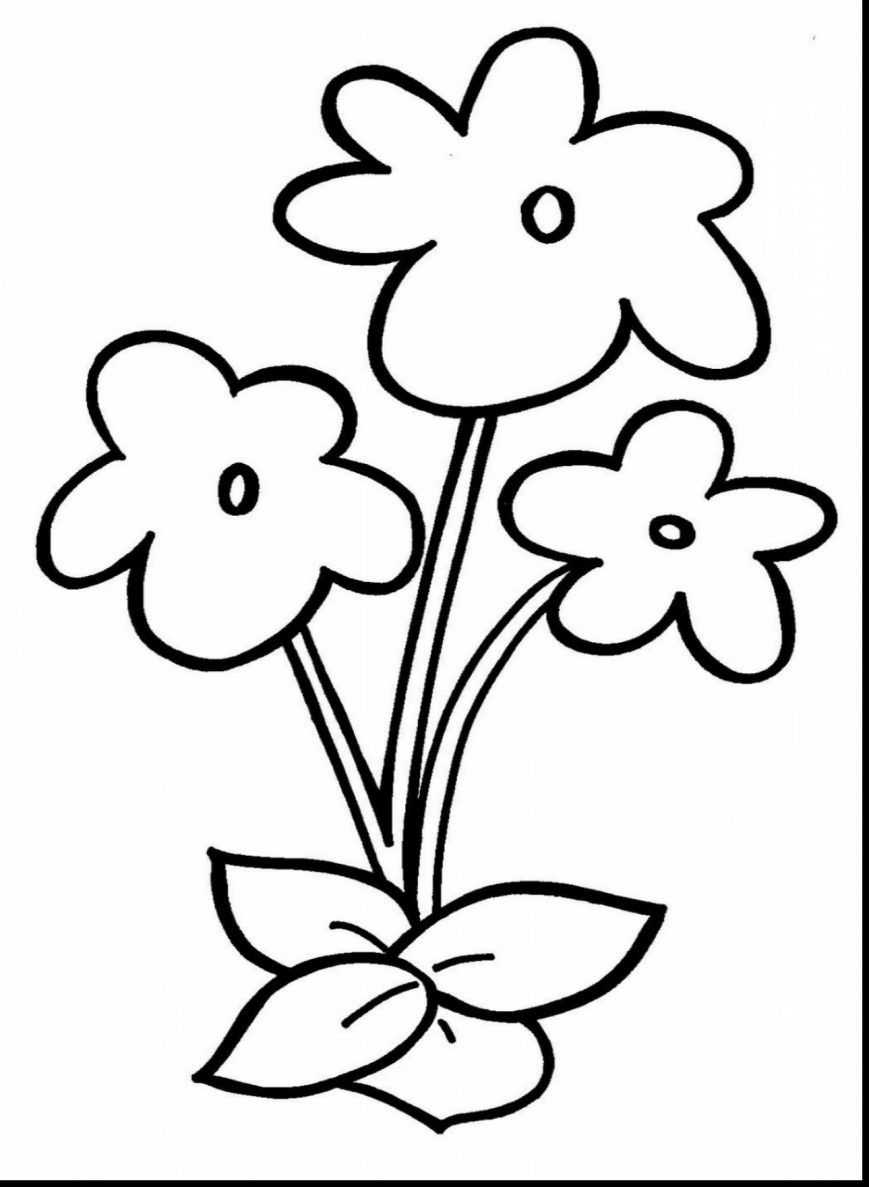 869x1187 Flower Coloring Pages Printable For Preschool Brilliant Image