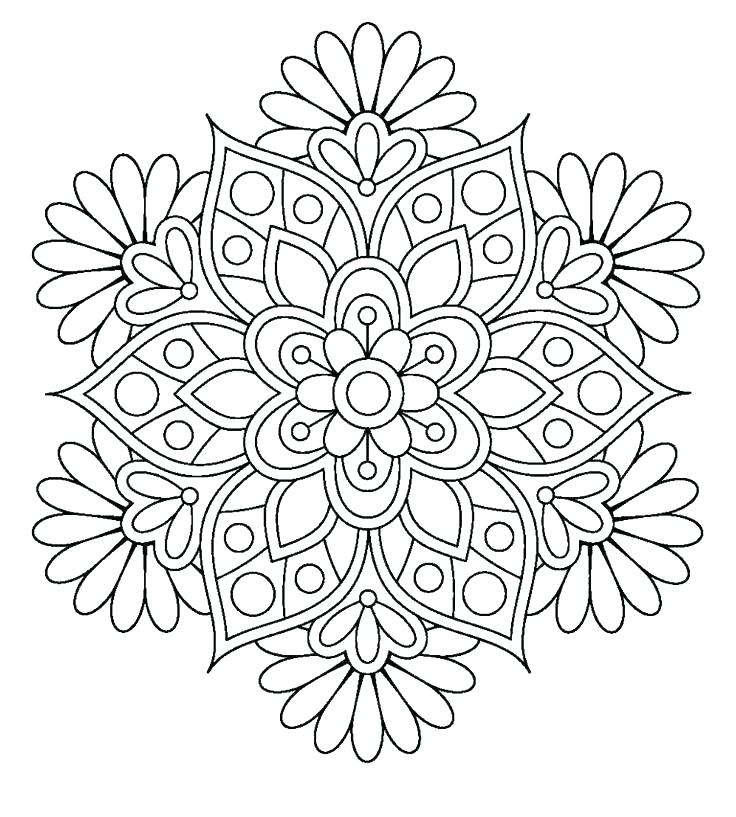 736x817 Flower Coloring Pages For Free