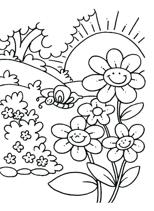 518x713 Flowers Coloring Pages For Toddlers Spring Flowers Coloring Pages