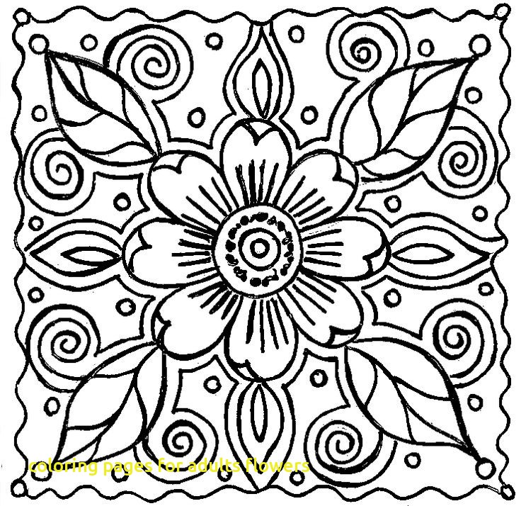736x714 Coloring Pages For Adults Flowers With Best Flower Coloring