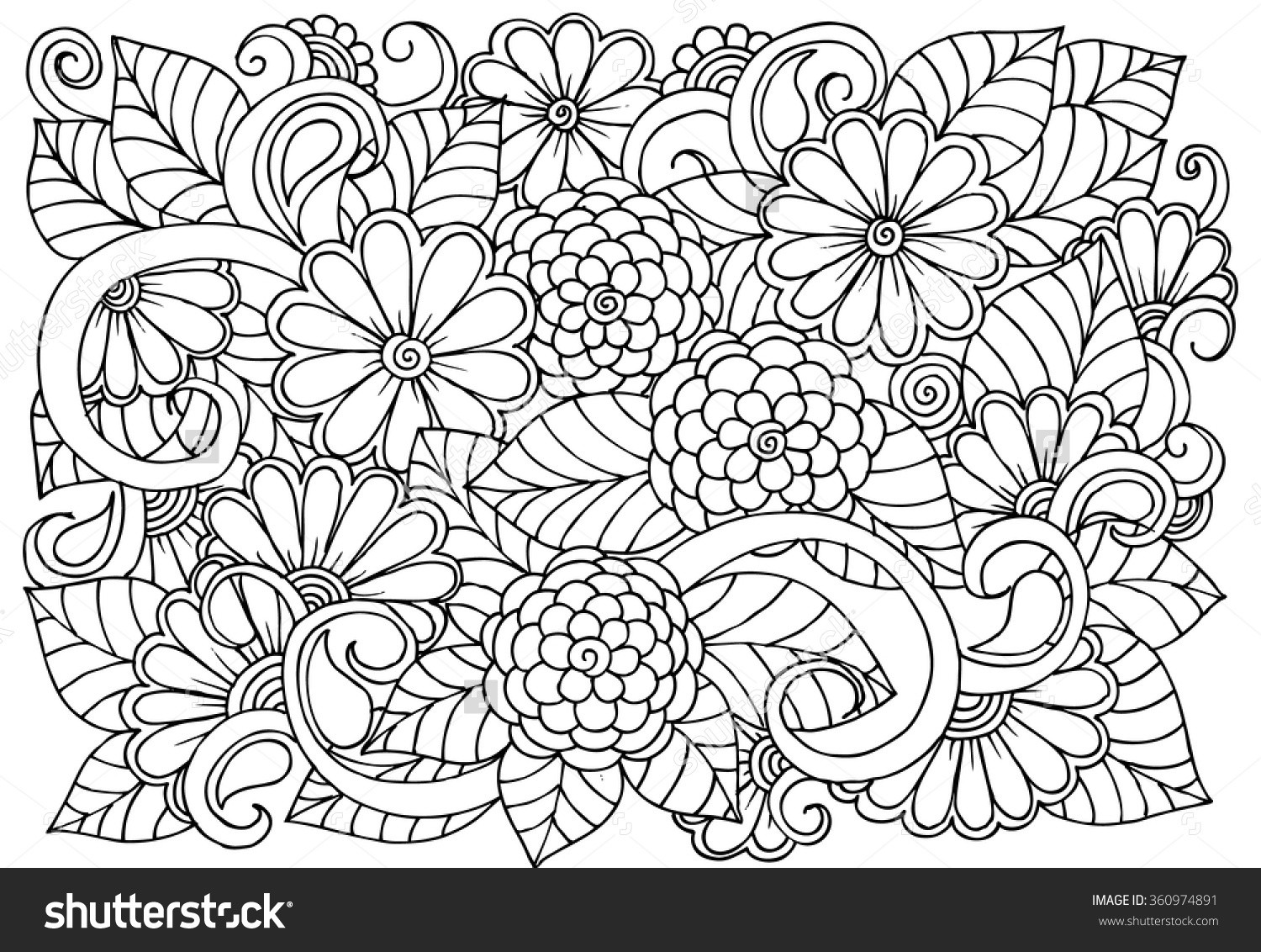 1500x1132 Floral Pattern Coloring Pages Tixac