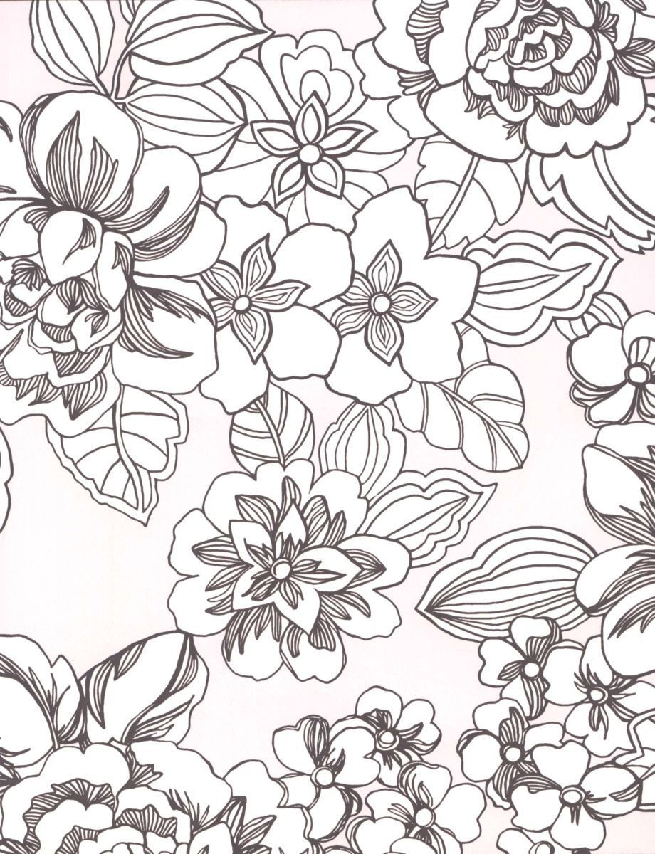 920x1200 Flower Pattern Coloring Pages Ahmedmagdy Me Endear Floral Acpra
