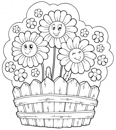 456x510 Coloring Page Of Flower Garden