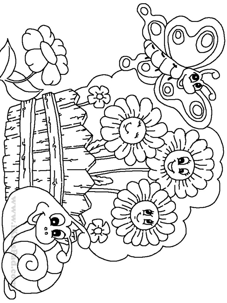 768x1024 Flower Garden Coloring Pages