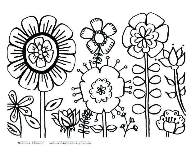 615x501 Daisy Scout Flower Coloring Pages Printable Coloring Flower Garden