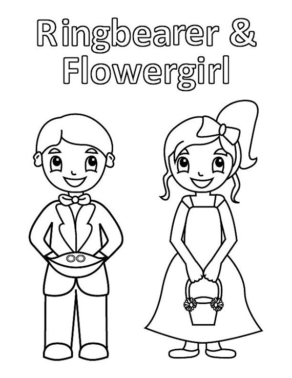 570x738 Ringbearer And Flowergirl Coloring Page