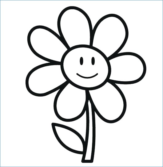 530x541 Simple Flower Coloring Pages Kids