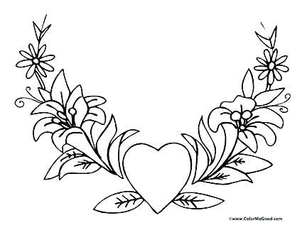 432x324 Detailed Butterfly Heart Coloring Pages Hearts And Flowers
