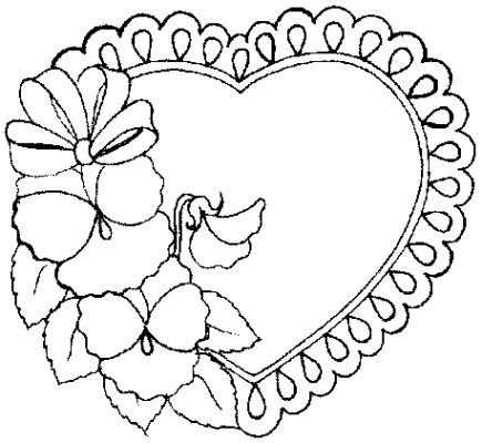 435x400 Flower Heart Coloring Pages